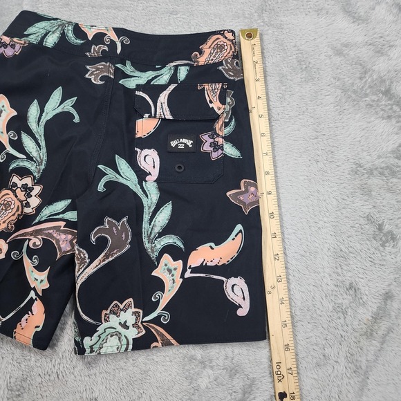 Billabong Board Shorts Boys 24 Black Floral Upcycler Pro Stretch Quick Dry Swim - Picture 10 of 12